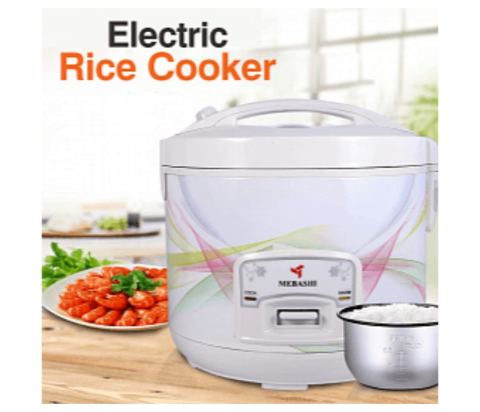 Mebashi ME-RC718 700 Watts 1.8 Litre Electric Rice Cooker - White - Zoom Image 1