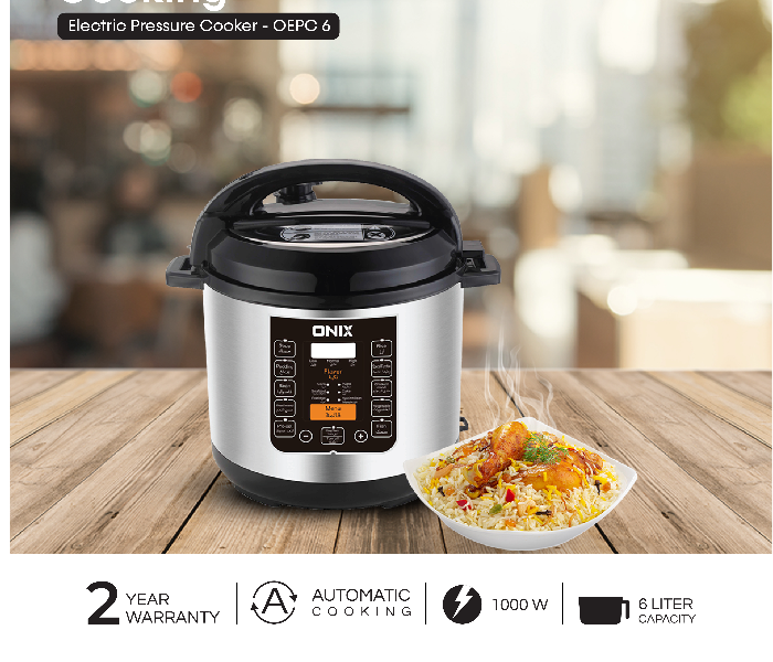 Onix OEPC 6 Litre 1000 Watts Electric Cooker - Silver and Black - Zoom Image 2