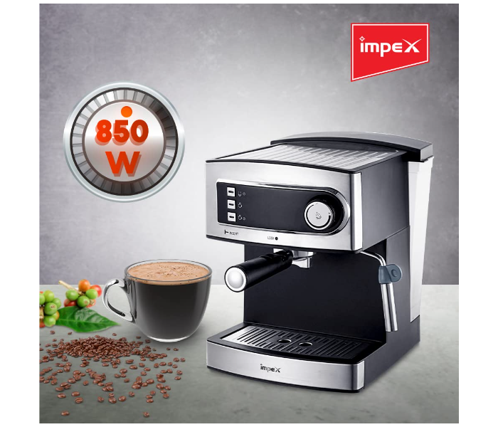 Impex ECM 1916 1.6 Litre 15 Bar Espresso and Coffee Maker - Silver and Black - Zoom Image 5