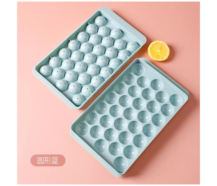 SARI 33 Grids Round Ice Cube Whiskey Ice Cube Molder Cube Maker Ball Mold Ice Mold Tray Ice Molder - BLUE - Zoom Image 1