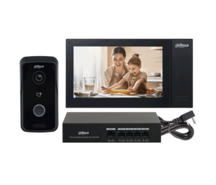 Dahua KTP02 Video Door BellIp Villa Video Intercom Outdoor Station and Indoor Monitor - Black - Zoom Image 2