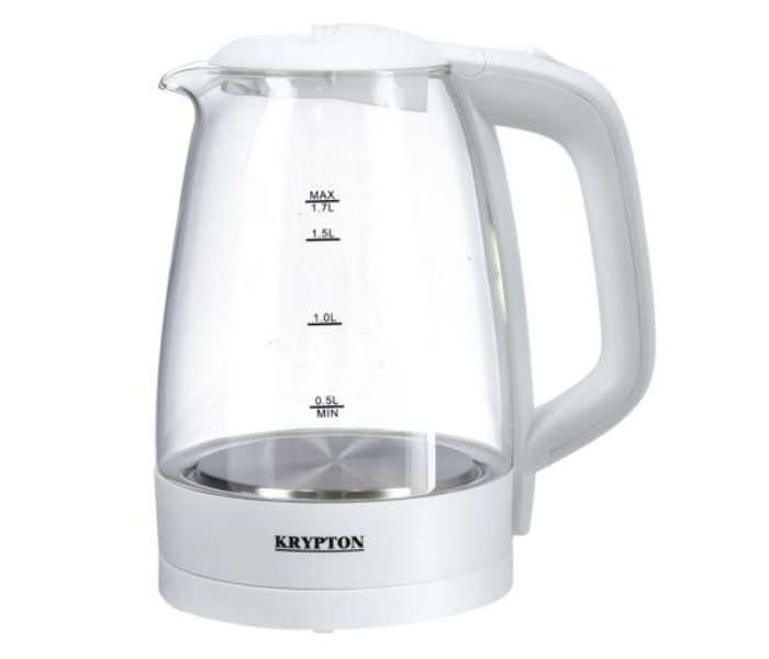 Krypton KNK5276 1.7 Litre 2200 Watts Electric Glass Kettle - White - Zoom Image 1