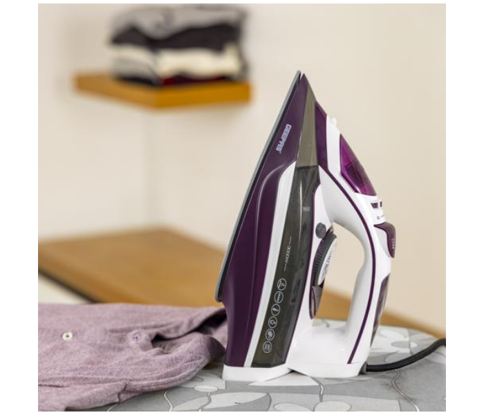 Geepas GSI24025 3000 Watts Ceramic Steam Iron Box - White and Purple - Zoom Image 4