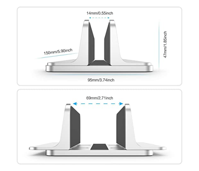 Galaxy Adjustable Desktop Stand Laptop Holder - Grey - Zoom Image 5