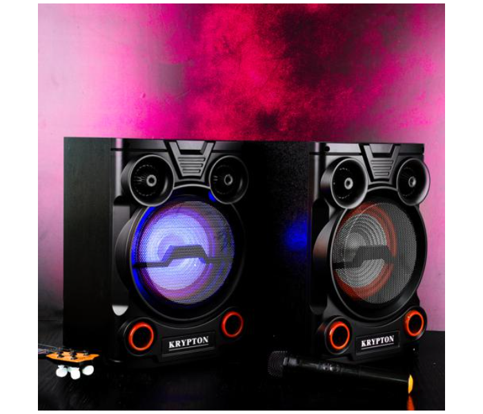 Krypton KNMS5195 2.0 Professional Speaker with Remote and Microphone - Black - Zoom Image 4