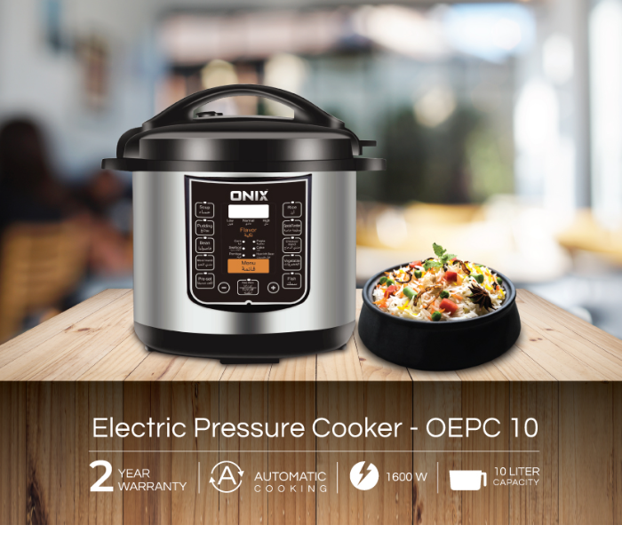 Onix OEPC 10 Litre 1600 Watts Electric Cooker - Silver and Black - Zoom Image 2