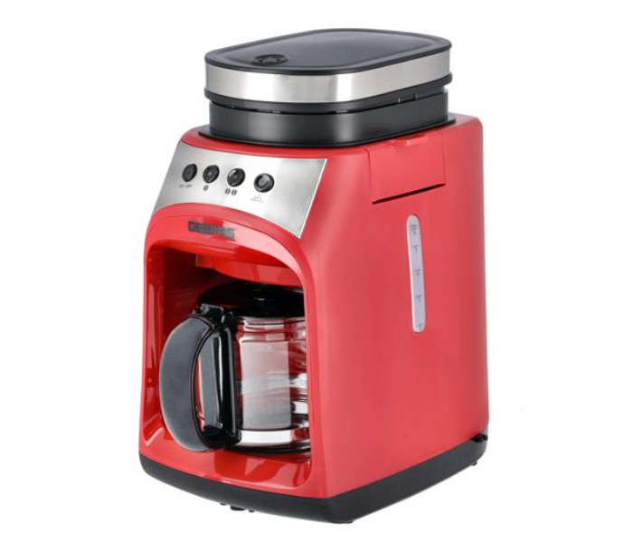 Geepas GCM41512 0.6 Litre 4 Cups Grinder and Drip Coffee Maker - Red and Black - Zoom Image 1