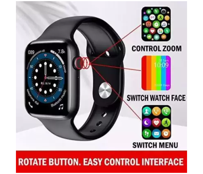 Microwear W26+ 1.54 Inch Smart Watch - Black - Zoom Image 2