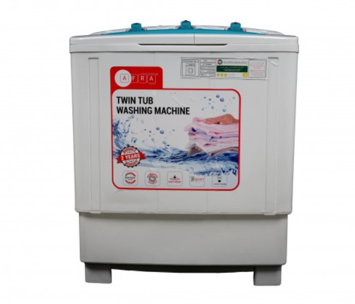 Afra AF-7552WMWT 360 Watts 7.5 Kg Twin Tub Top Load Semi-Automatic Washing Machine - White - Zoom Image 1