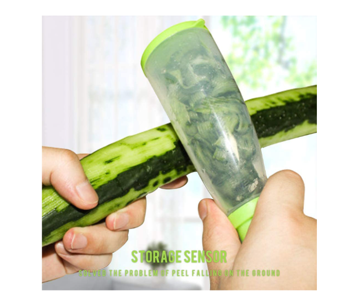 RMN Combo of 3 Pieces Fruit Vegetable Peeler With Rubbish Bin - Green - Zoom Image 1