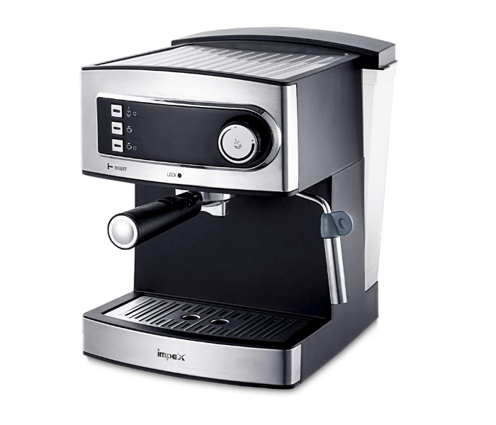 Impex ECM 1916 1.6 Litre 15 Bar Espresso and Coffee Maker - Silver and Black - Zoom Image 1