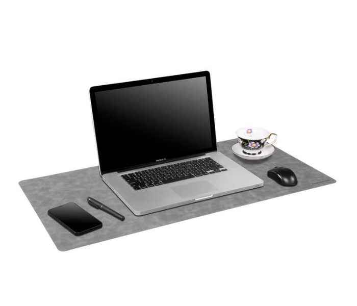 Powerology PLMTG Vegan Smooth Leather Desk Pad Table Protector - Grey - Zoom Image 3