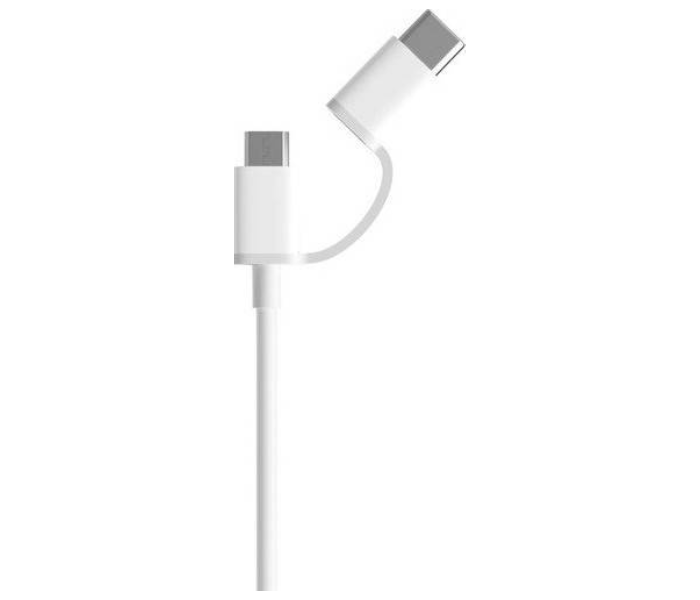 Xiaomi Mi 2-in-1 Micro USB to Type C 30cm Cable - White - Zoom Image 2