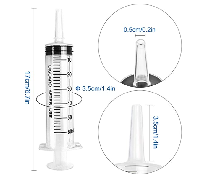 Galaxy 3 Packs 60ml Plastic Syringe for Industrial Feeding Animals - Zoom Image 3