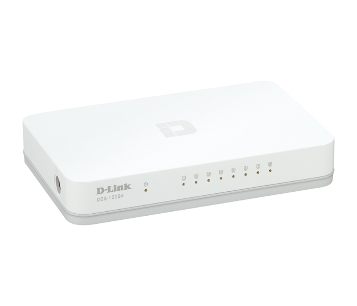 D Link DGS-1008A 8-Port Gigabit Switch - White - Zoom Image 2