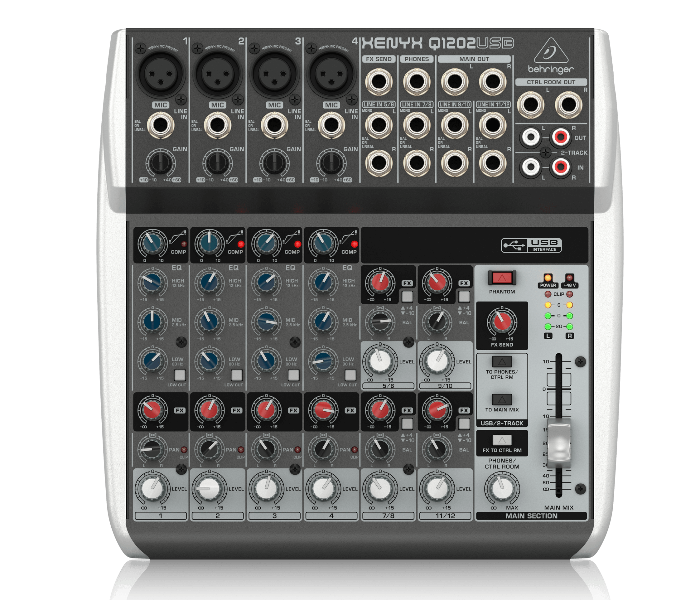 Behringer XENYX Q1202USB Premium 12-Input 2-Bus Mixer - Black - Zoom Image 1