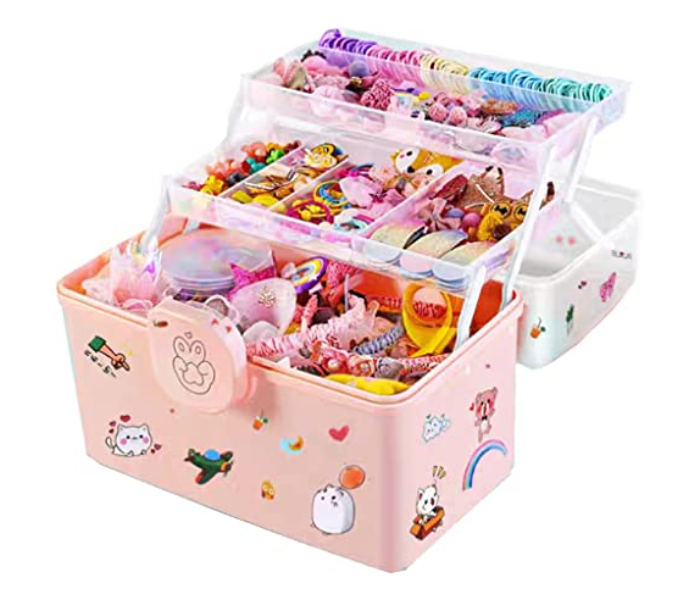 Galaxy Multi-compartment Girl's Hair Accessories Storage Box - Zoom Image 1