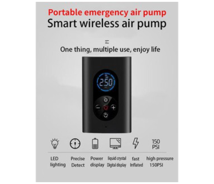 Galaxy Ocean New Smart Wireless Air Pump - Black - Zoom Image 6