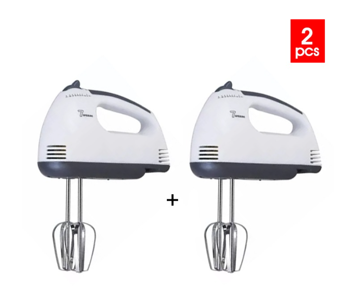 RMN Combo of 2 Pieces Scarlett 7 Speed Easy to Hold Super Hand Mixer - White - Zoom Image