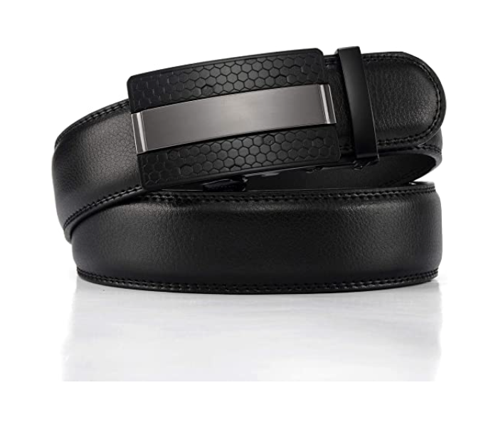 Galaxy Black Leather Belt For Men - Black - Zoom Image 3