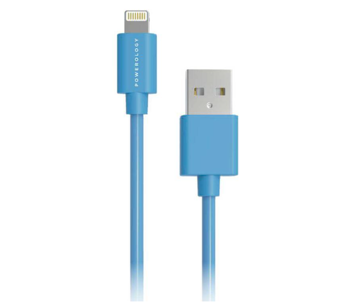 Powerology P12BLBL 1.2M PVC Fast Charging Lightning Cable - Blue - Zoom Image