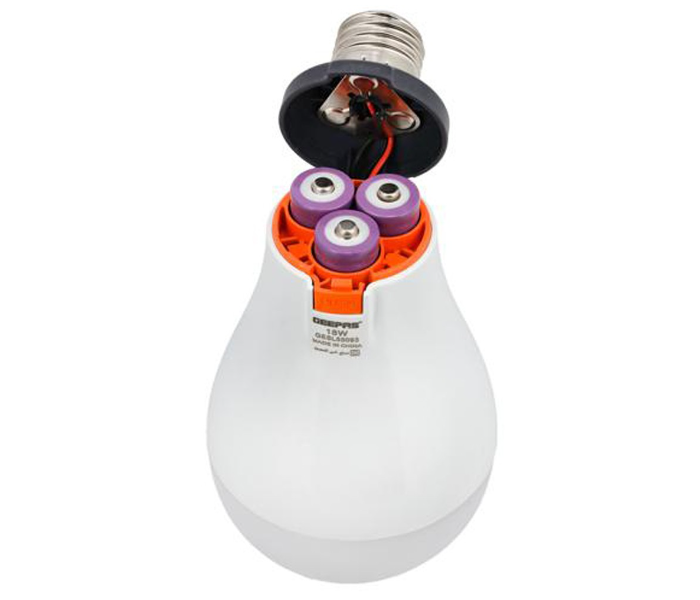 Geepas GESL55093 18Watts Rechargeable LED Bulb - White - Zoom Image 2