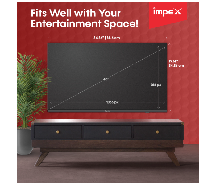 Impex GLORIA 40 SMART 40 Inch LED Smart TV - Black - Zoom Image 9