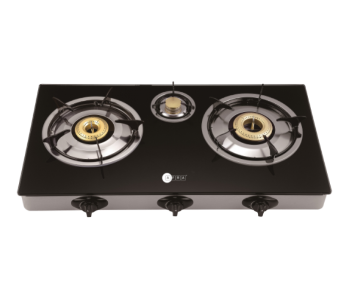 Afra AF-0003GSBK Three Burner Gas Stove - Black and Silver - Zoom Image 1