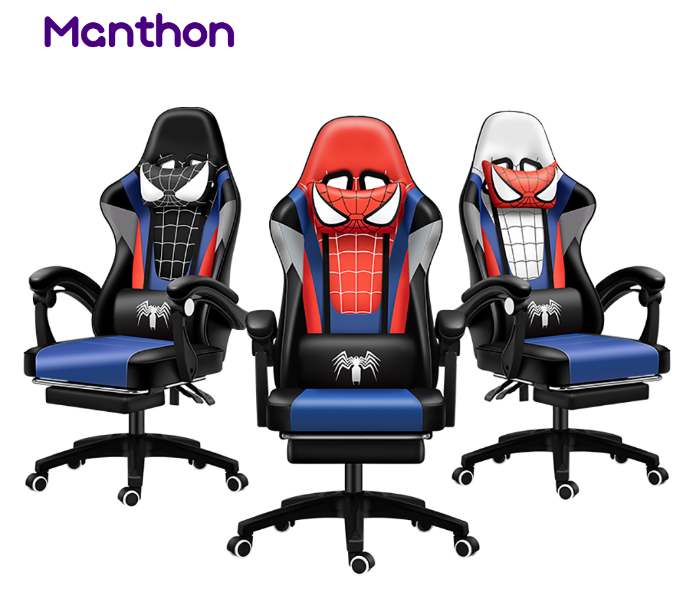 Chaho ZZX-801R Manthon SpiderMan Gaming Chair with Foot Rest - Red - Zoom Image 9