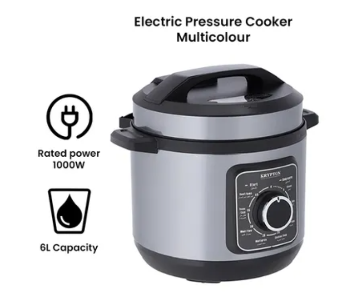 Krypton KNPC6304 6 Litre 1000 Watts Electric Pressure Cooker - Black and Silver - Zoom Image 4