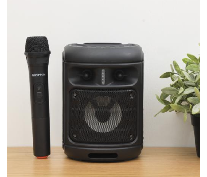 Krypton KNMS5392 1200mAh Portable Rechargeable Speaker with Wireless Mic - Black - Zoom Image 2