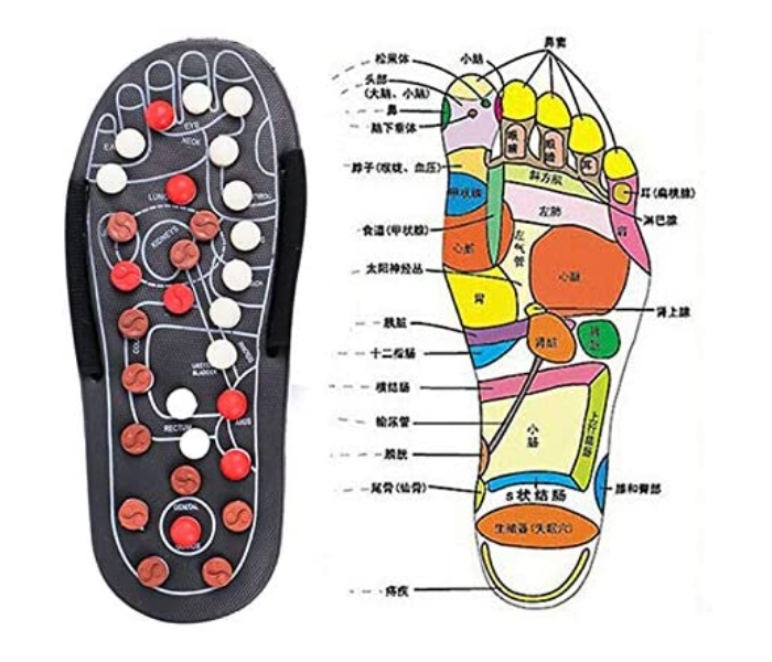 Acupuncture Therapy Foot Massage 40/41 Sized Slippers - Black - Zoom Image 4