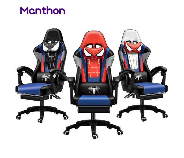 Chaho ZZX-801B Manthon SpiderMan Gaming Chair with Foot Rest - Black - Zoom Image 9