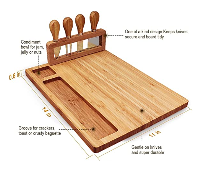 Galaxy Bamboo Charcuterie Board and Knife Set - Zoom Image 3