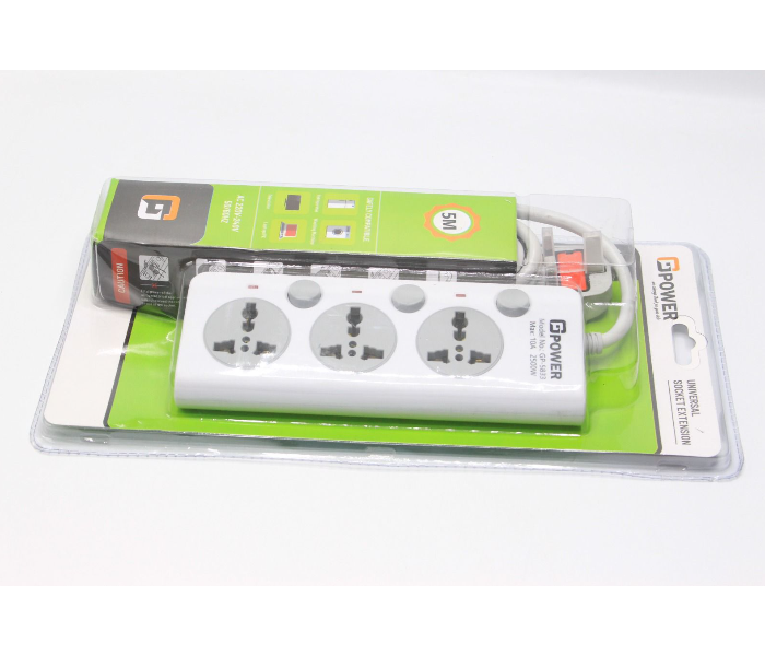 Gitco GP-1833G-Power 3Meter 3 Way U.Extension Socket - White - Zoom Image 2