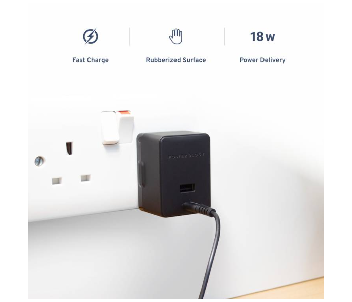 Powerology PPDUKLBK Ultra-Quick PD and QC Charger Dual Ports Fast Charging Wall Charger - Black - Zoom Image 2