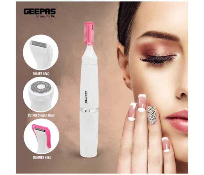 Geepas GLS86058 600 mAh 4-in-1 Rechargeable Ladies Grooming Set - White - Zoom Image 5