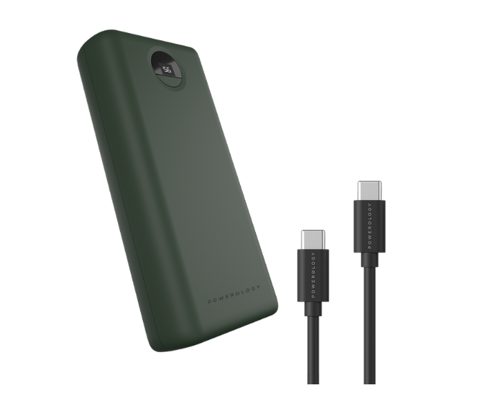 Powerology PPBCHA07-GN 30000mAh Power Bank with Charging Cable - Green - Zoom Image 2