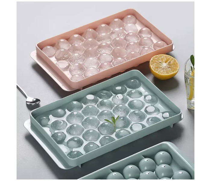 SARI 33 Grids Round Ice Cube Whiskey Ice Cube Molder Cube Maker Ball Mold Ice Mold Tray Ice Molder - PINK - Zoom Image 2