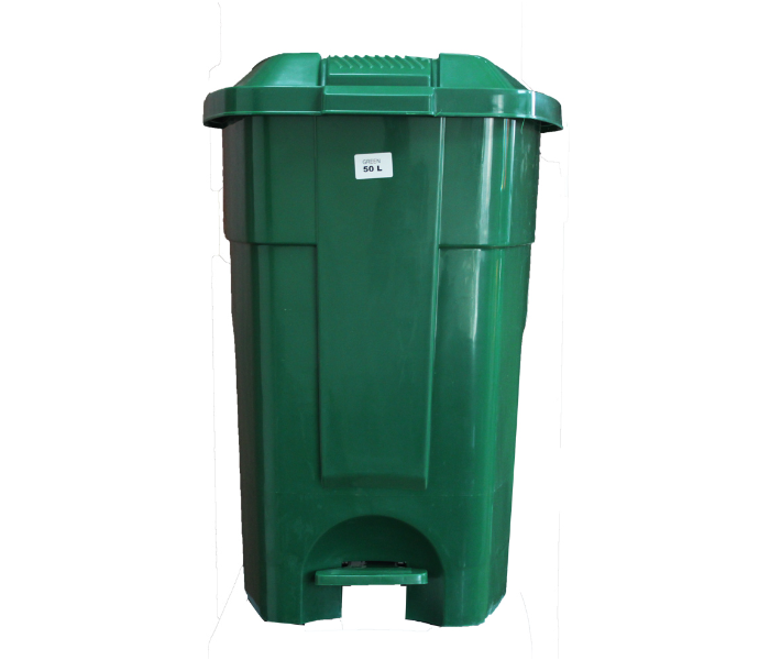 Plastic Dust Bin 50 Litre With 2 Wheels and Pedal - Green - Zoom Image