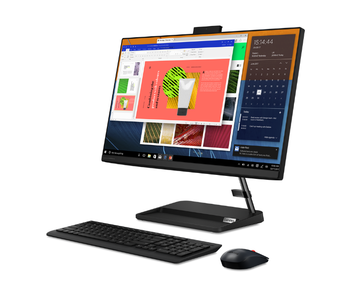 Lenovo F0G00095AX PC AIO 3 23.8 Inch FHD Intel Core i5 1135G7 Processor 8GB DDR4 RAM 1TB HDD + 128GB SSD 2GB NVIDIA GeForce MX450 GDDR6 Graphics DOS - Black - Zoom Image 1