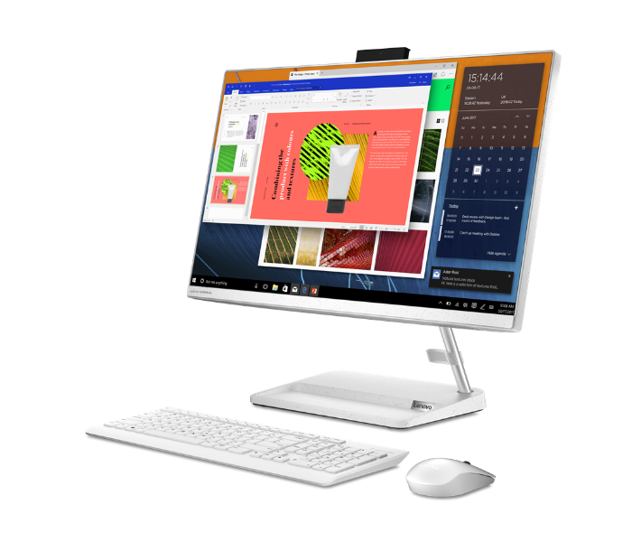 Lenovo F0G00092AX AIO 3 23.8 Inch FHD Intel Core i5 1135G7 Processor 8GB DDR4 RAM 1TB HDD 2GB NVIDIA GeForce MX450 GDDR6 Graphics DOS - White - Zoom Image 1