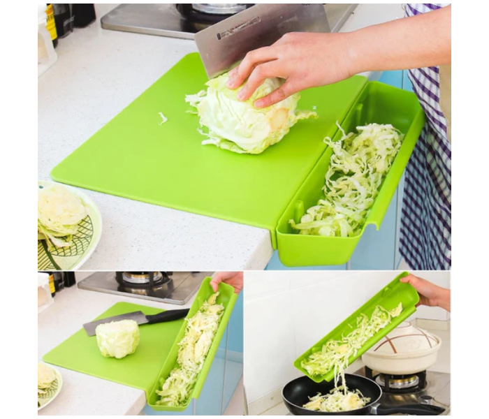 KB-211 2 in 1 Cutting Board with Removable Slot Bin - Green - Zoom Image 1