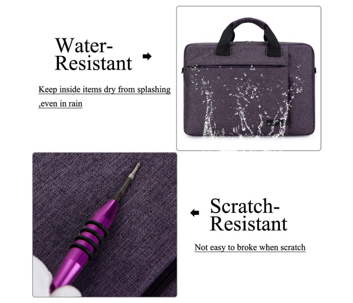 Brinch BW-210 14.6 Inch Stylish Fabric Laptop Shoulder Bag - Purple - Zoom Image 7