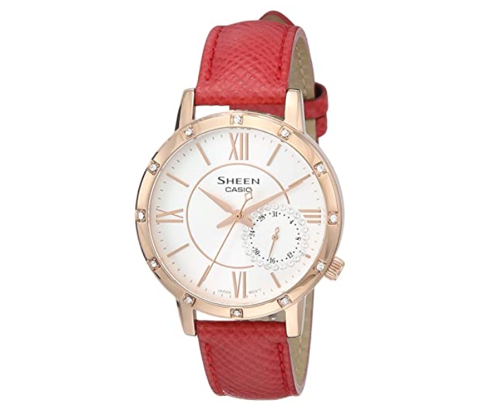 Casio SHE-3046GLP-7BUDR Sheen Analog Watch for Women - Red - Zoom Image 1