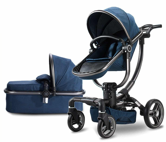 Multipurpose 114 -b 3 In 1 360 Degree Rotating Stroller for Babies - Blue - Zoom Image