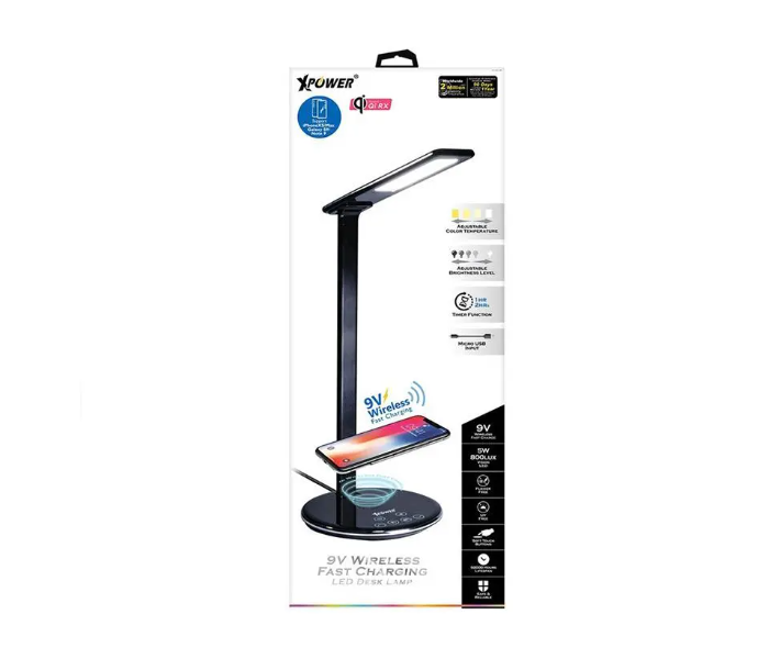 XPower Wireless LED Desktop Lamp - Black - Zoom Image 2