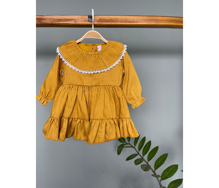 Ash Bae FR007SS Dalia Yellow Orange Small Frock for Baby Girls - Yellow - Zoom Image