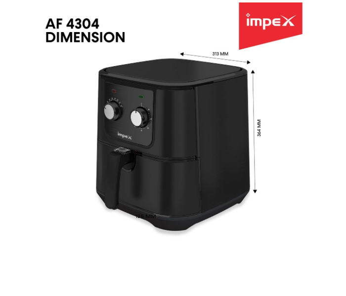 Impex AF 4304 6 Litre Mechanical Air Fryer - Black - Zoom Image 3