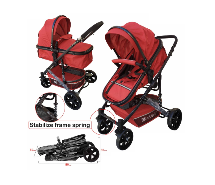 Cubkids 103 -r Easy Cupkids High Landscape Single Stroller For Babies - Red - Zoom Image